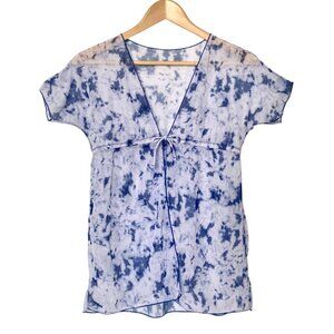 Sheer Mesh Short Sleeve Cloud Cover Up Top Y2K Grunge Light Fairy Whimsigoth